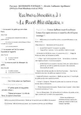 Know Analyse linéaire LE PONT MIRABEAU - Guillaume APOLLINAIRE  thumbnail