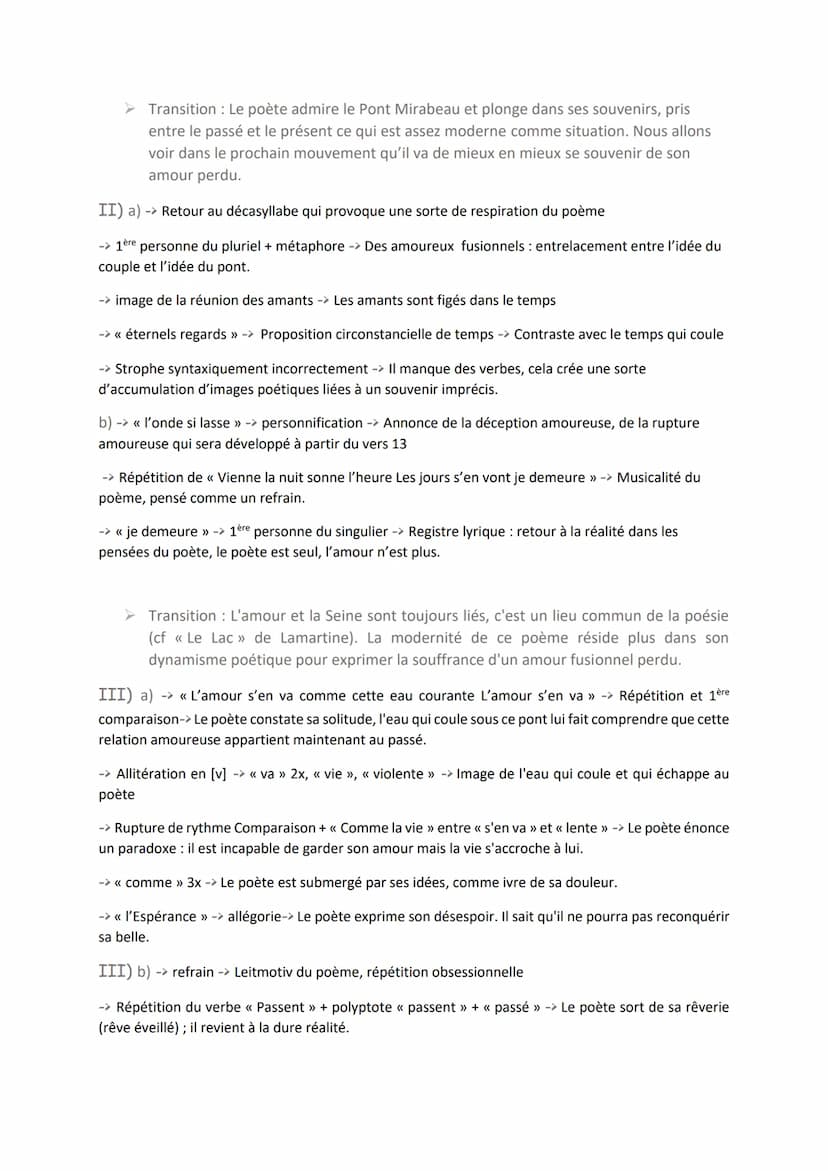 I) Le souvenir du poète qui erre dans
Paris
Vers 1 à
Parcours : MODERNITE POETIQUE? - Alcools, Guillaume Apollinaire
(1913) (Le Pont Mirabea