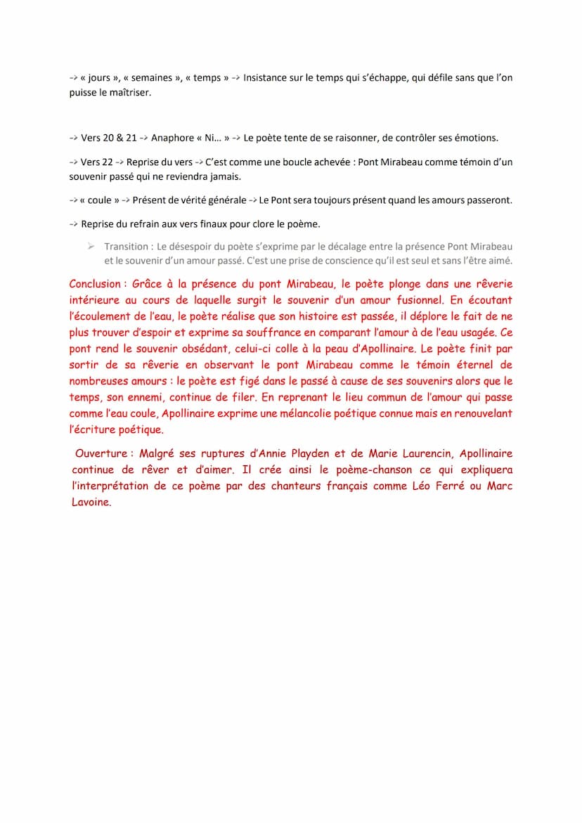 I) Le souvenir du poète qui erre dans
Paris
Vers 1 à
Parcours : MODERNITE POETIQUE? - Alcools, Guillaume Apollinaire
(1913) (Le Pont Mirabea