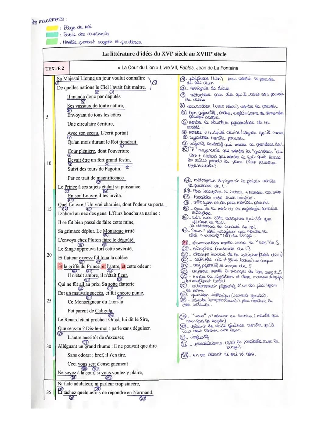 fes mouvements:
TEXTE 2
10
15
20
25
1 Eloge du Roi
: Sature des courtisants
: Morale pronant sagesse et prudence
30
La littérature d'idées d