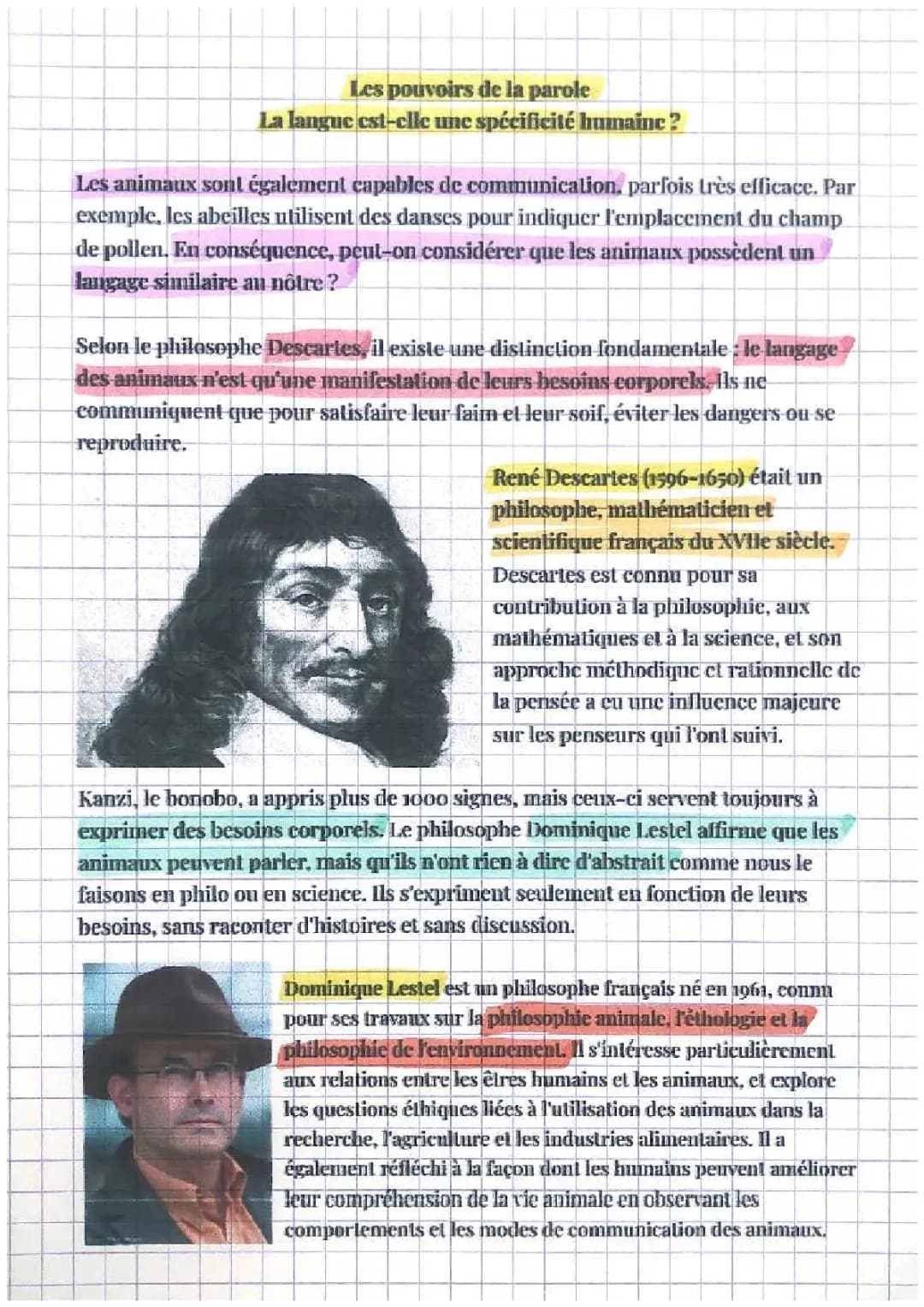 Différence entre le langage humain et le langage animal PDF