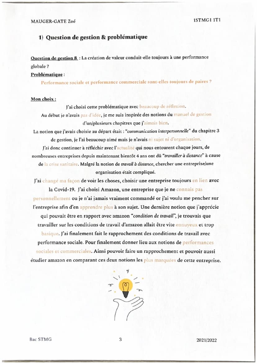 MAUGER-GATE Zoé
ETUDE DE GESTION
amazon
Bac STMG
1STMG1 1T1
L'entreprise mondiale américaine de e-commerce
2021/2022 MAUGER-GATE Zoé
Table d