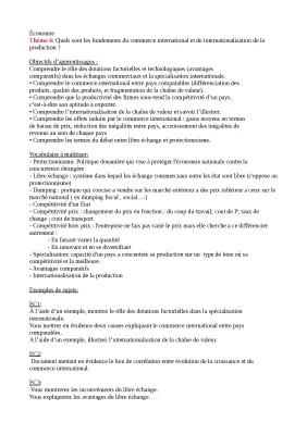 Know Thème 4 : Quels sont les fondements du commerce international et de l'internationalisation de la production ? thumbnail