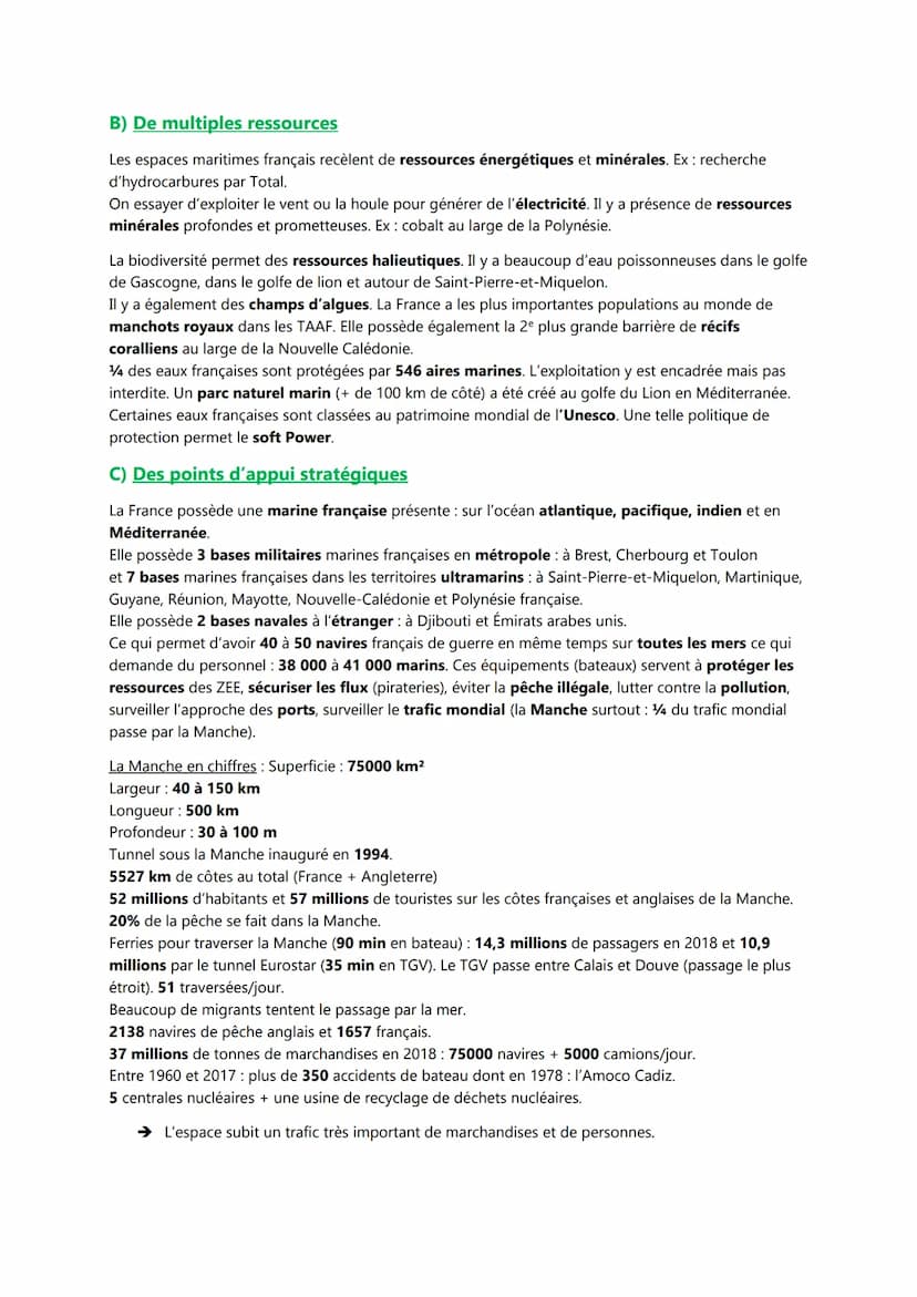 Chapitre II
Introduction
La France, une puissance maritime ?
Puissance maritime = capacité d'un état à agir sur les espaces maritimes et à e