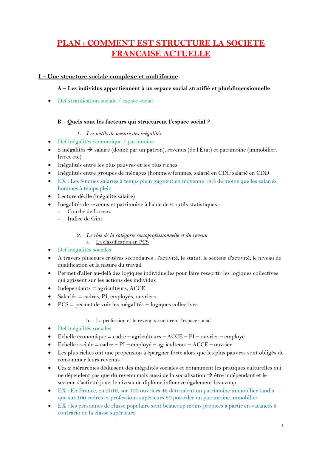 I- Une structure sociale complexe et multiforme
A - Les individus appartiennent à un espace social stratifié et pluridimensionnelle
Def stra