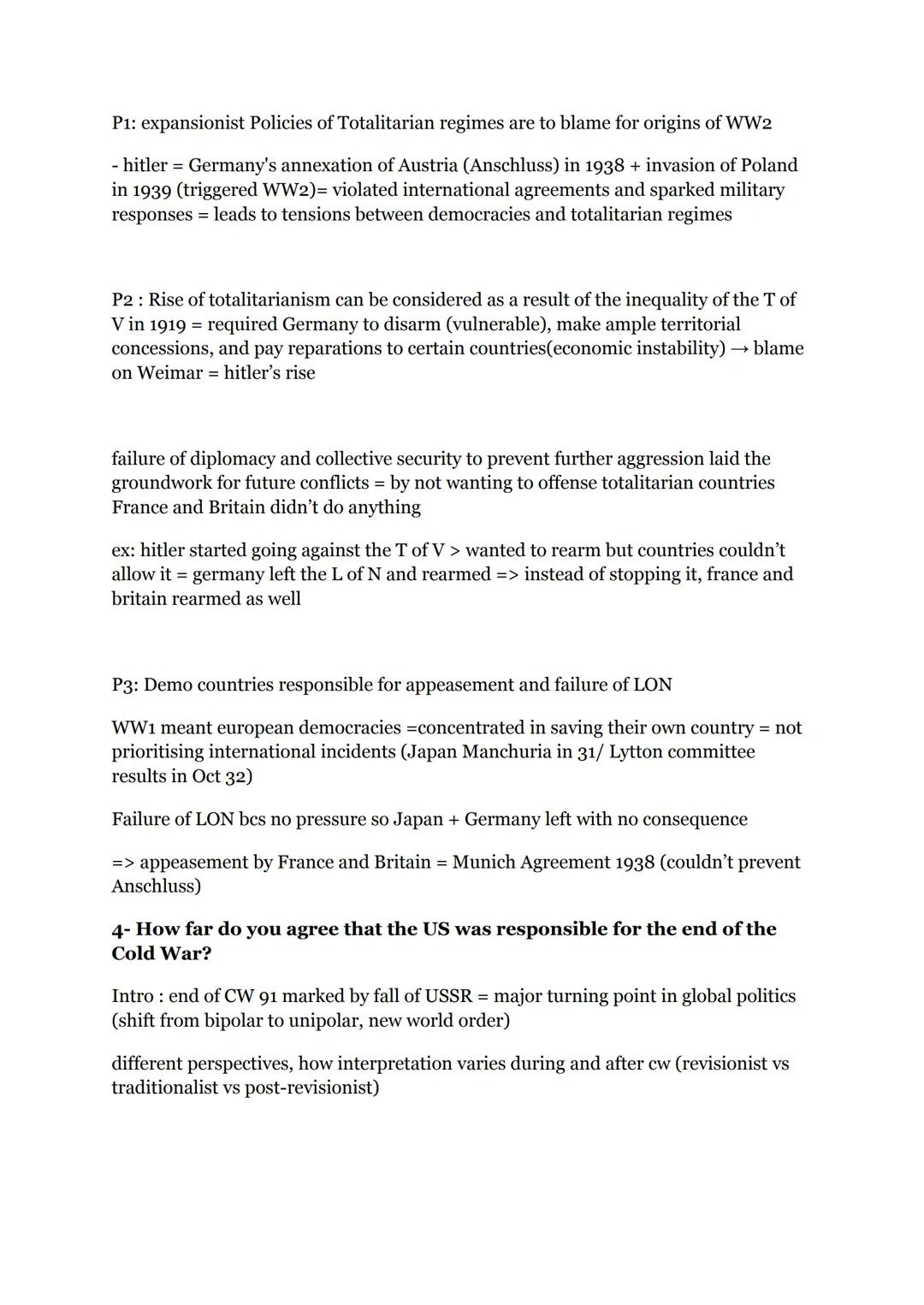1- How far do you agree that the Soviets are mainly to blame for the
origins of the Cold War?
Intro: 1947-1991 origins of the Cold War = sha