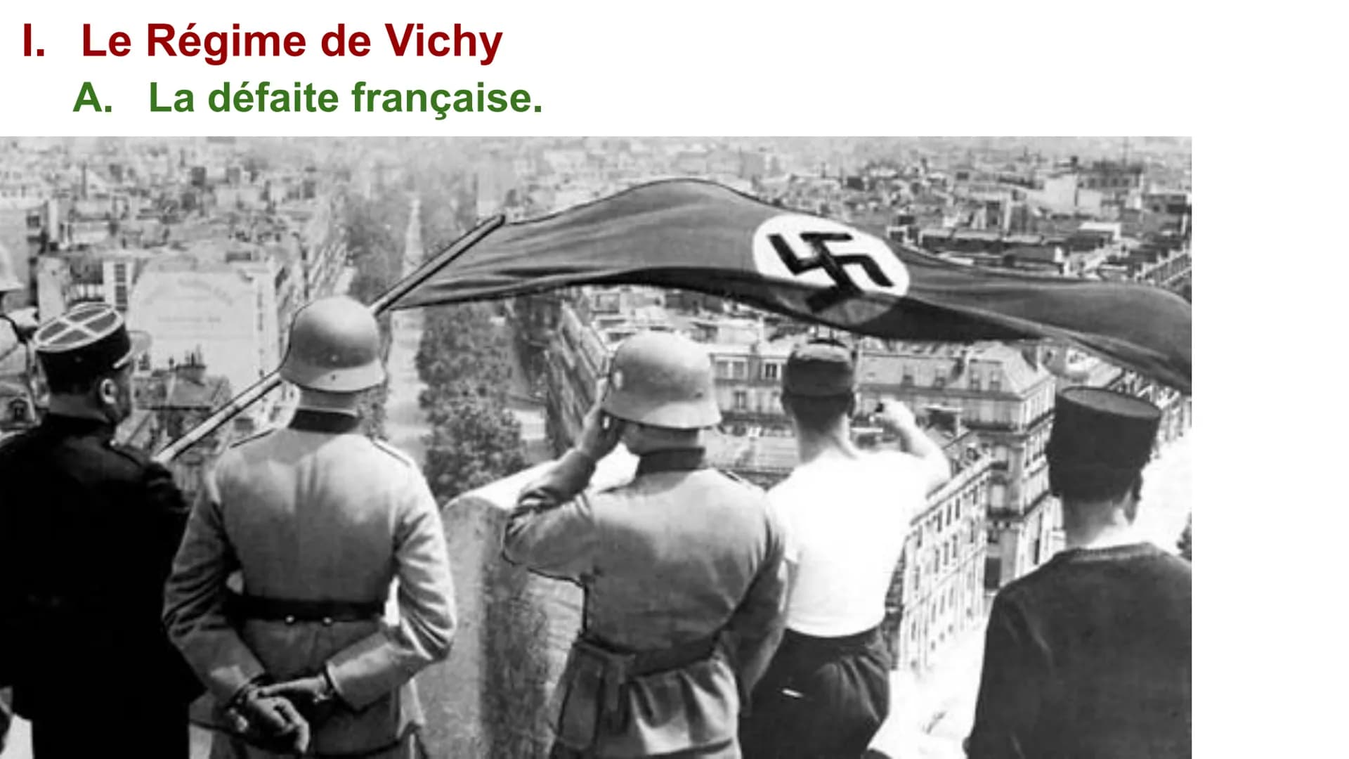 Chapitre 4. La France défaite et occupée. Régime de
Vichy, Collaboration, Résistance.
Problématique : Comment la France se transforme-t-elle