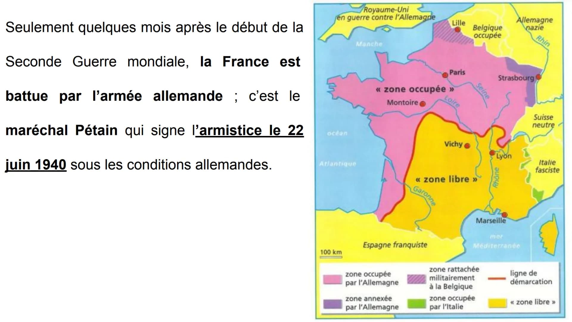 Chapitre 4. La France défaite et occupée. Régime de
Vichy, Collaboration, Résistance.
Problématique : Comment la France se transforme-t-elle