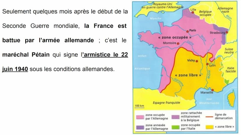 Chapitre 4. La France défaite et occupée. Régime de
Vichy, Collaboration, Résistance.
Problématique : Comment la France se transforme-t-elle