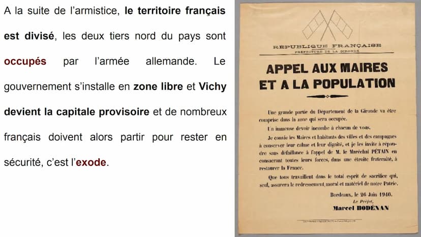 Chapitre 4. La France défaite et occupée. Régime de
Vichy, Collaboration, Résistance.
Problématique : Comment la France se transforme-t-elle