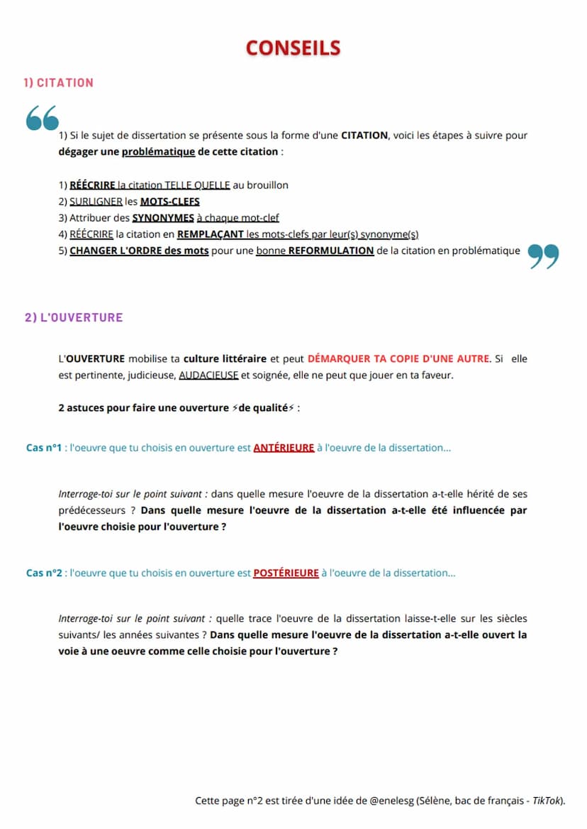 DISSERTATION SUR CEUVRE - Plan DIALECTIQUE
C'est une réflexion argumentée sur une oeuvre littéraire principale étudiée pendant l'année. Une 