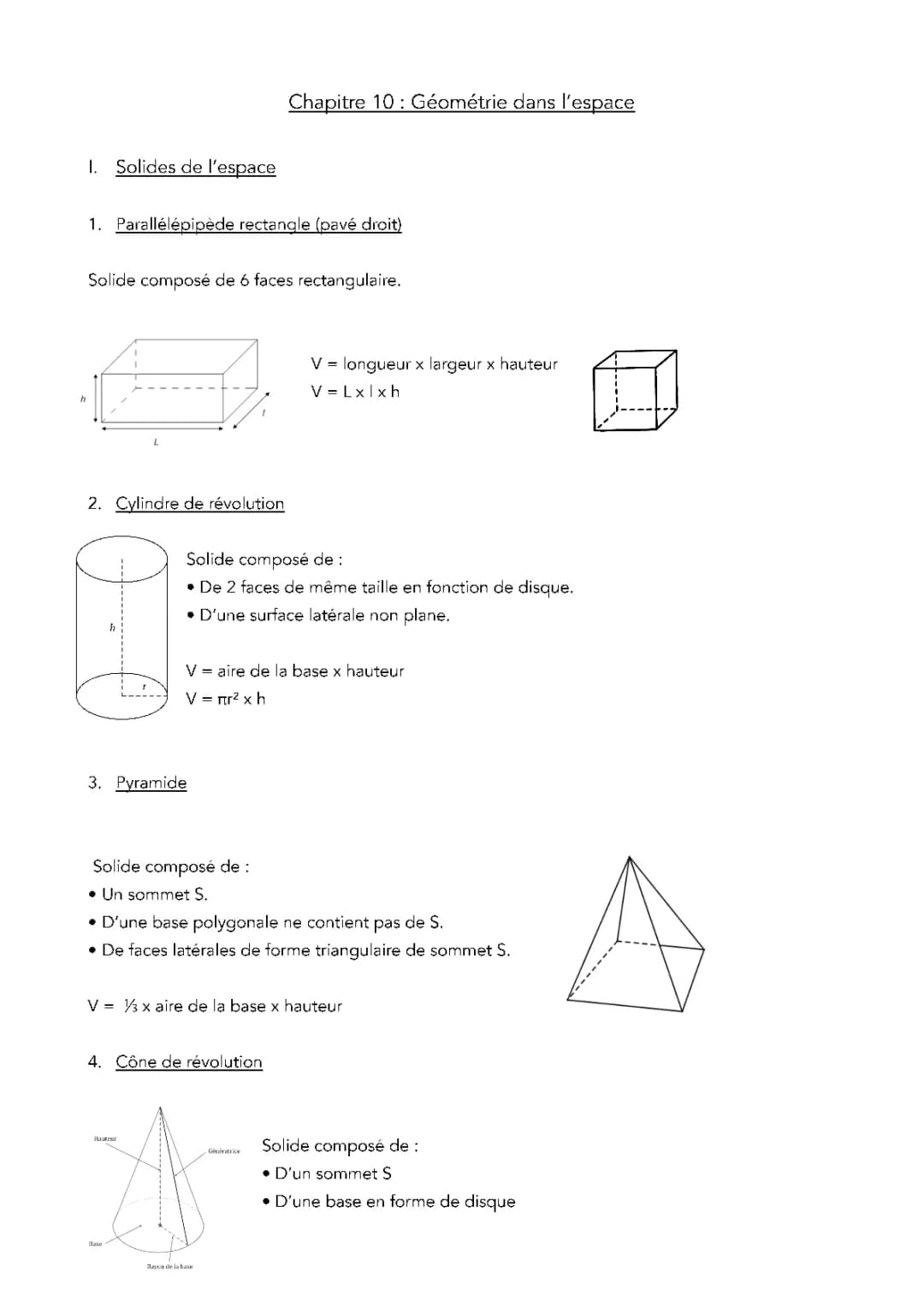 Les Noms des Solides Géométriques et Géométrie dans l'Espace 3D pour les Classes de 4ème, 5ème et 6ème