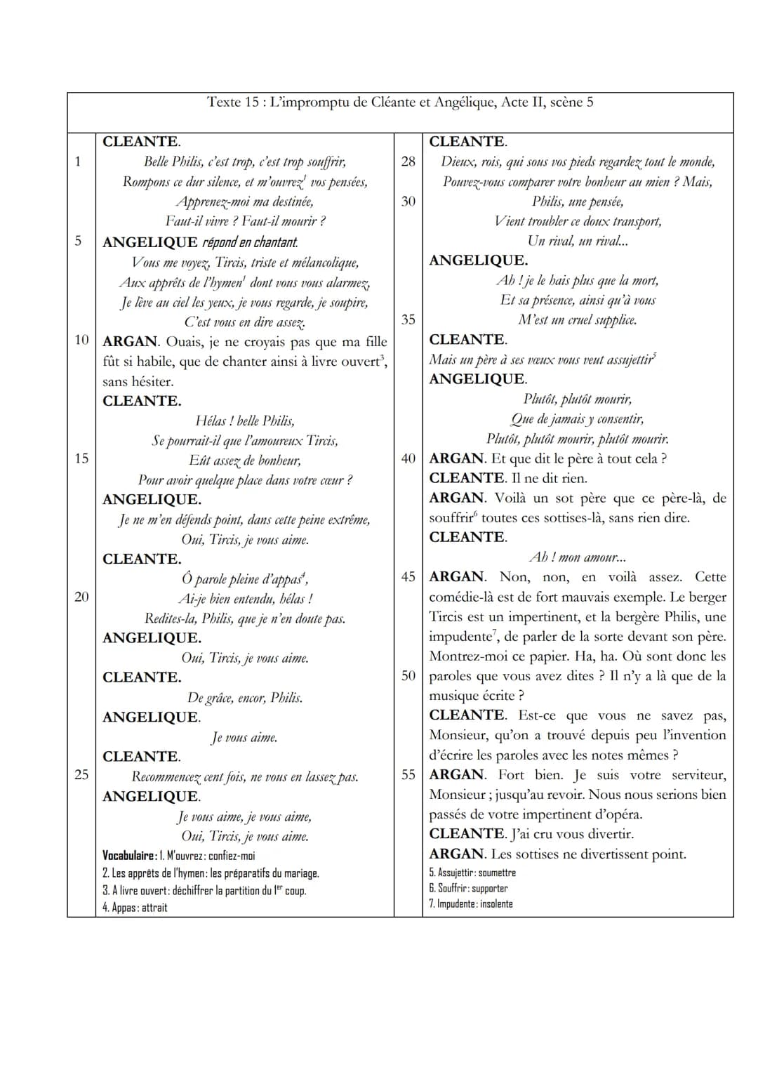 1
5
ANGELIQUE répond en chantant.
Vous me voyez, Tircis, triste et mélancolique,
Aux apprêts de l'hymen' dont vous vous alarmez,
Je lève au 