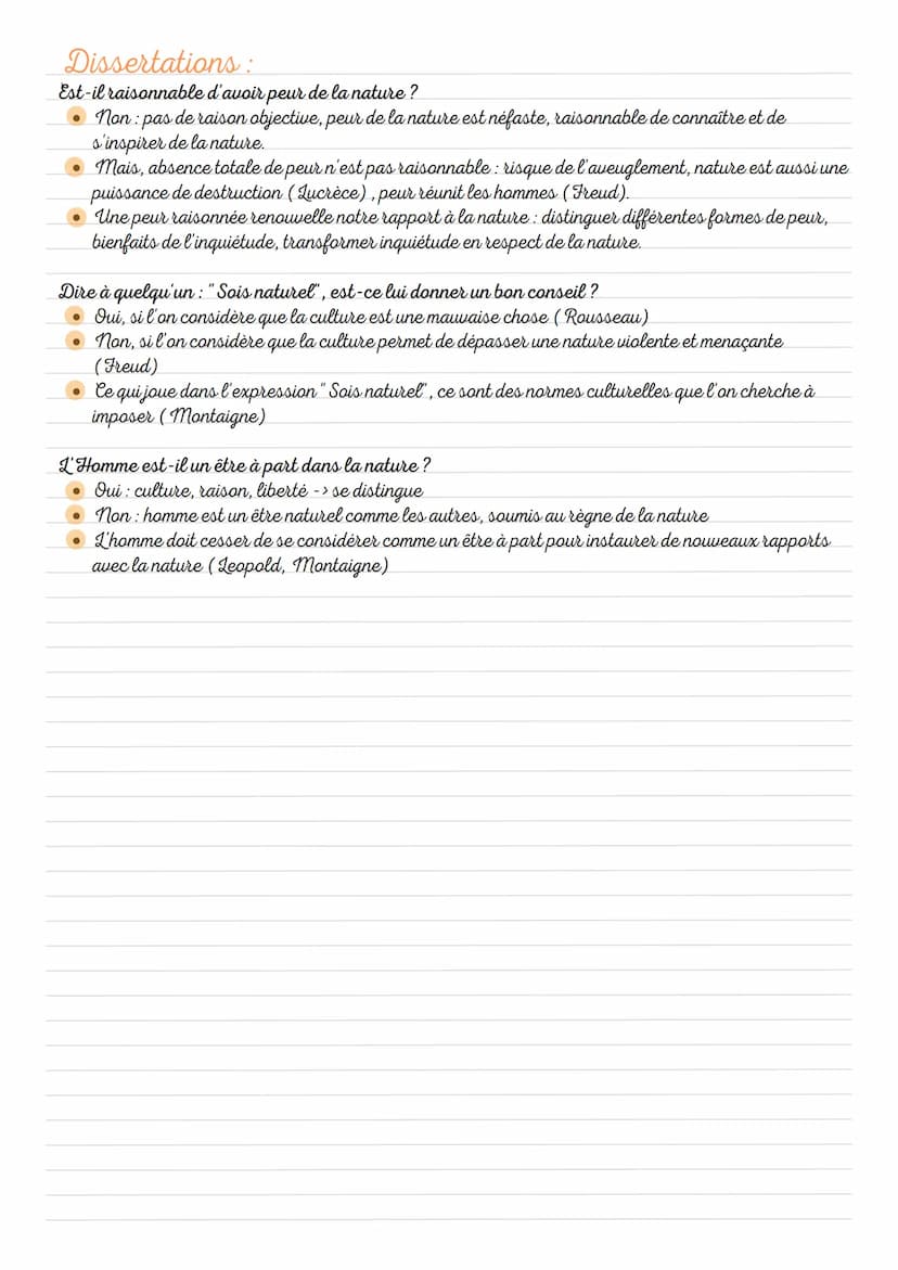 Philosophie
Notion : la nature
Idées:
Définition: ensemble des réalités qui existent sans intervention humaine, ainsi que le principe de dév
