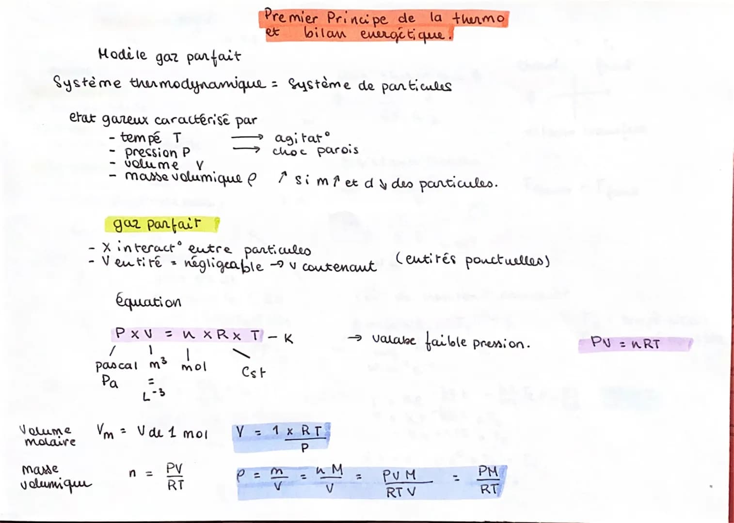 u energie interne
U = E₁₂μ + E₁²μ - agitato
тесл
рм
(interact
→ distance & particules.
O
NRJ tatale d'un système.
E
tot
E
Au
m
Le premier pr
