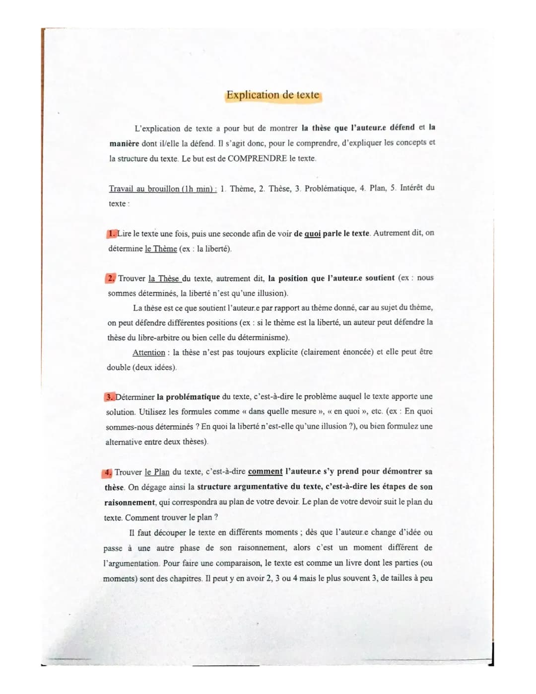 
<p>L'explication de texte vise à exposer la thèse défendue par l'auteur.e et la manière dont il/elle la développe. Il s'agit avant tout de 
