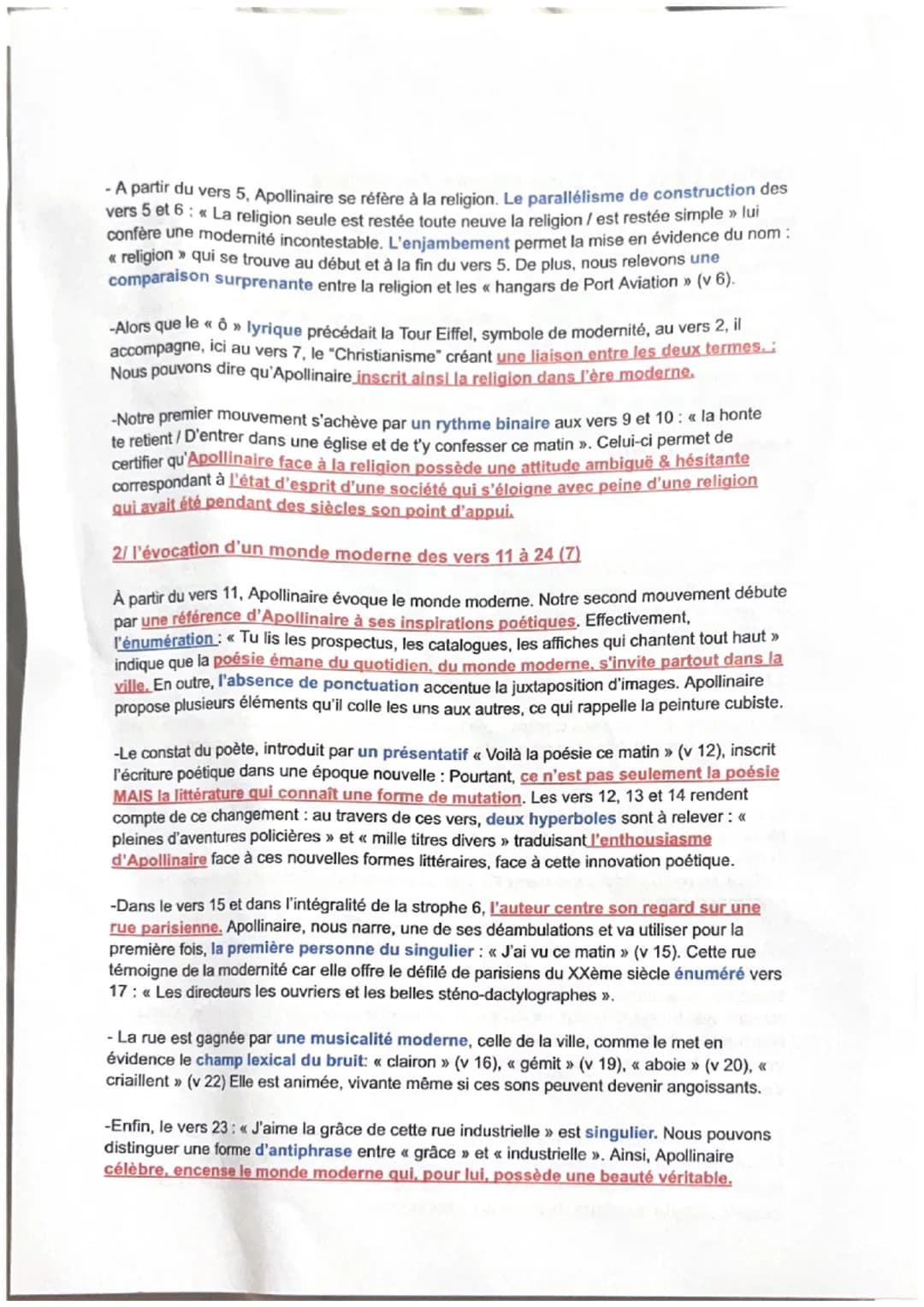 Lecture Linéaire 1: Zone Alcools, Apollinaire
Introduction : Le début du 20ème siècle est une époque de bouleversements aussi bien
historiqu