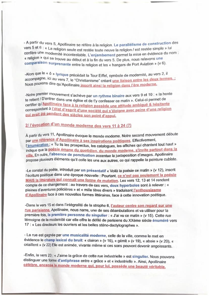 Lecture Linéaire 1: Zone Alcools, Apollinaire
Introduction : Le début du 20ème siècle est une époque de bouleversements aussi bien
historiqu