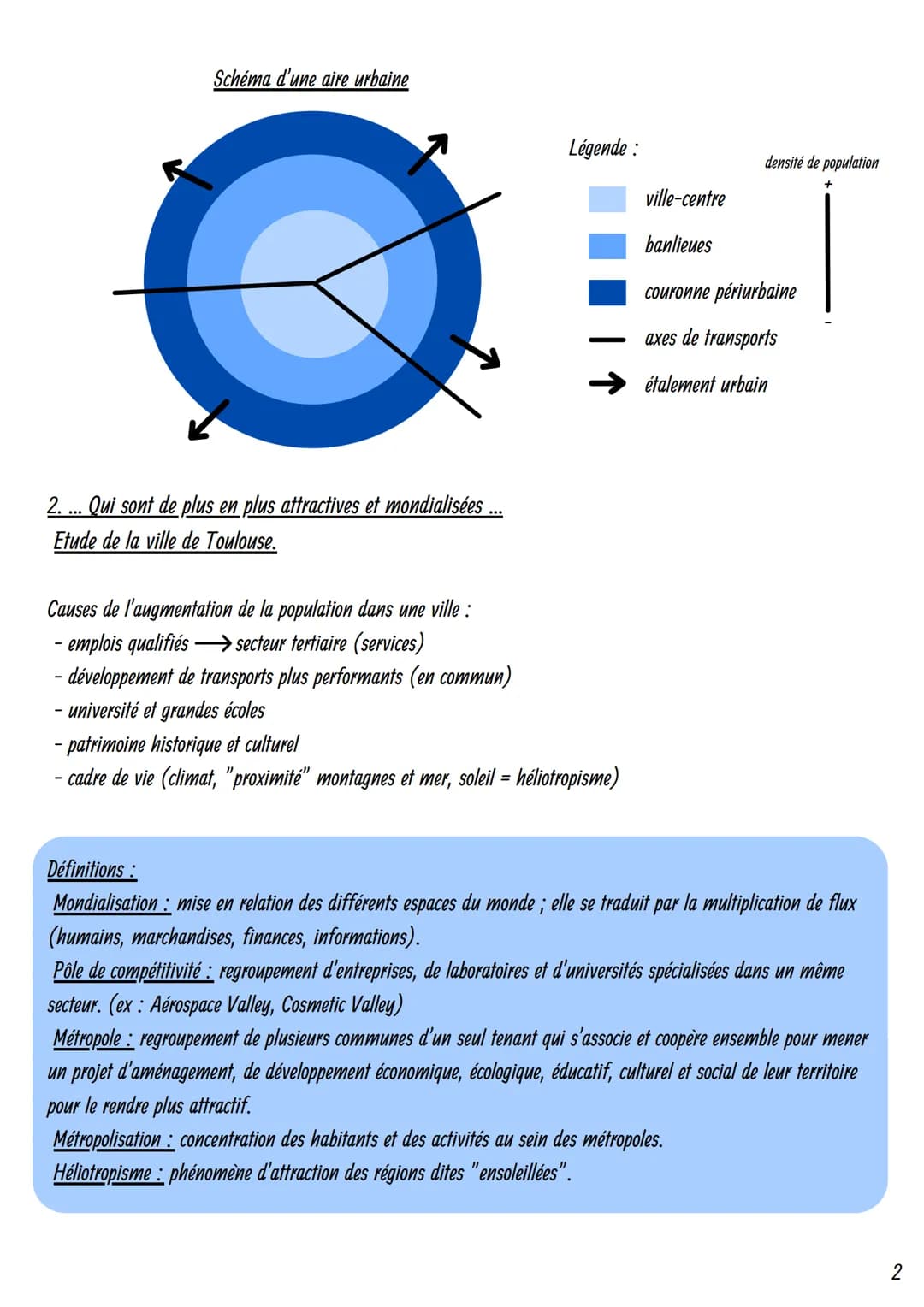 Géographie
Dynamiques territoriales de la France contemporaine
. Les aires urbaines et les espaces de faible densité dans une France
mondial