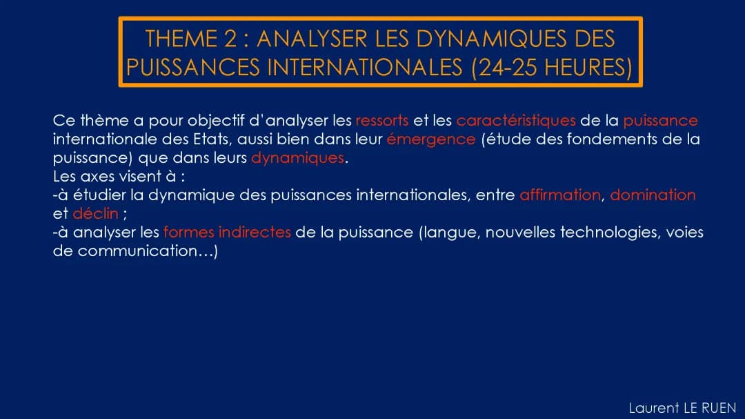 HGGSP : Sujet et Corrigé sur les Dynamiques des Puissances Internationales