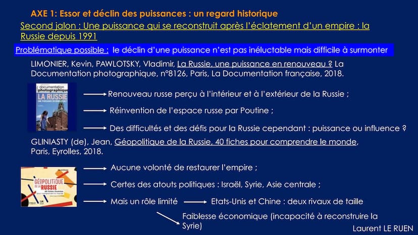THEME 2: ANALYSER LES DYNAMIQUES DES
PUISSANCES INTERNATIONALES (24-25 HEURES)
Ce thème a pour objectif d'analyser les ressorts et les carac