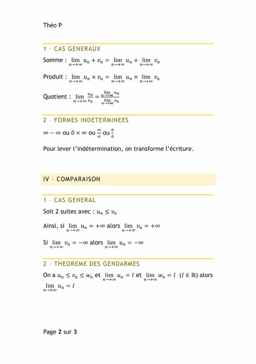 Théo P
MATHEMATIQUES
LIMITE D'UNE SUITE
I - DEFINITION
- Limite finie d'une suite : (un) admet pour limite I E R, si
tout intervalle avec I 