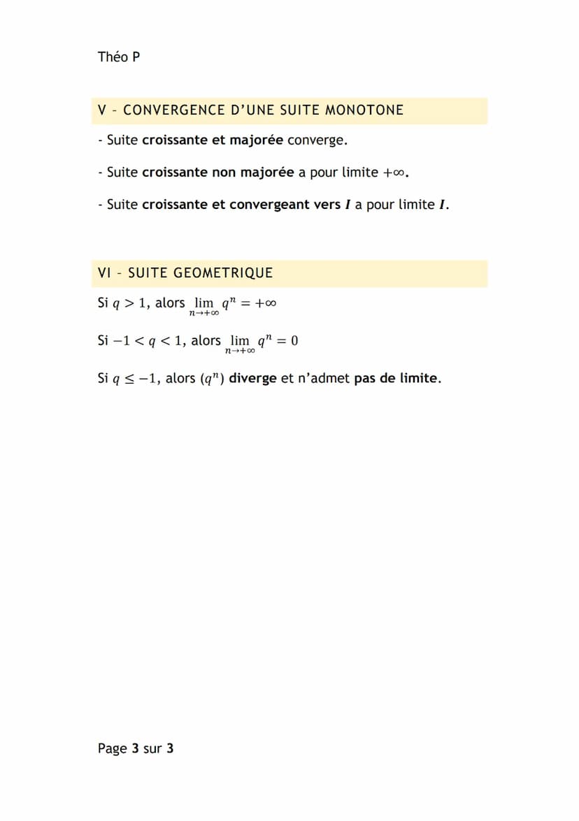 Théo P
MATHEMATIQUES
LIMITE D'UNE SUITE
I - DEFINITION
- Limite finie d'une suite : (un) admet pour limite I E R, si
tout intervalle avec I 