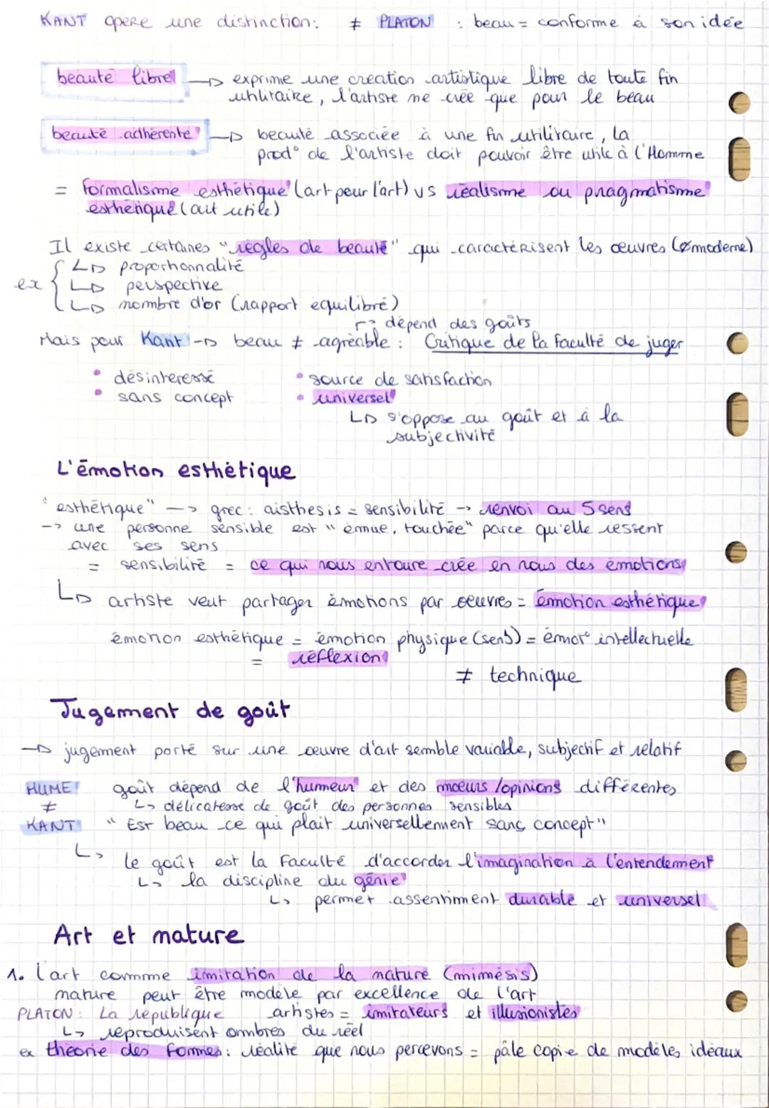 ART
Oeuvres d'art: créations de l'Homme, pas comparables aux réalités
pratiques et utilitaires
-> une forme de la culture.
L'art de l'artisa
