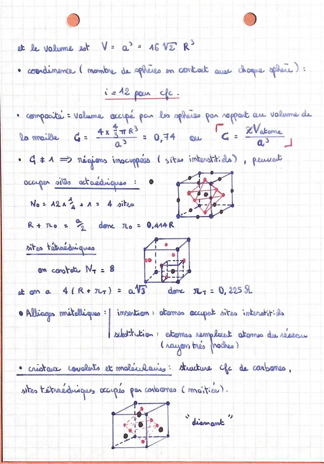 [Chimie]: Cristallographie

• définition: cristal parfait répetition periodique d'une maille

4 cristaux métalliques, ioniques, coveless, ma