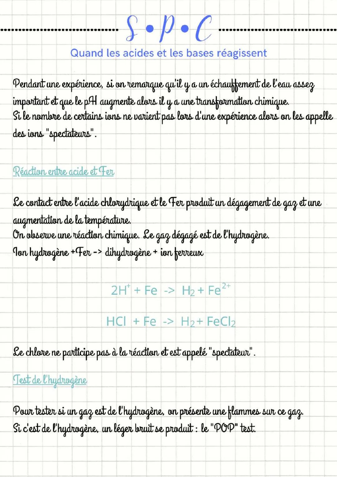 S•P•C
Quand les acides et les bases réagissent
Qu'est-ce qui distinque les acides et les bases?
Définition:
Cicides: Les acides sont des sub