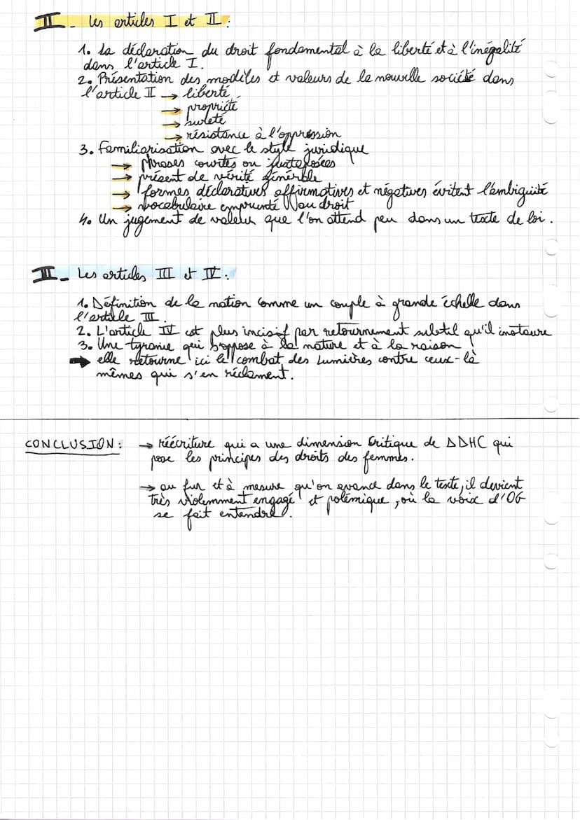 LE
PRÉAMBULE
texte extrait de la Déclaration des Droits de la
Femme et de la Citoyenne
INTRO:
→ écrit par Olympe de Gouges.
en 1791
→ OG s'e