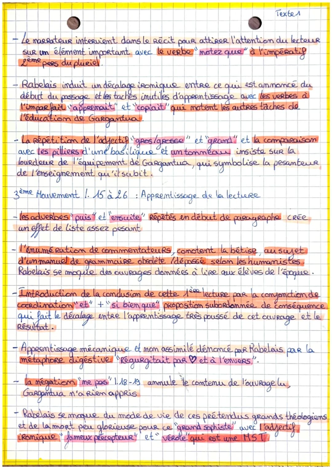 Elnde Lincertne
François Rabelais, Gargantua, chapitre 14 et 15
« Comment Gargantua fut instruit par unsophiste en
Lettres
Texte 1
Introduct