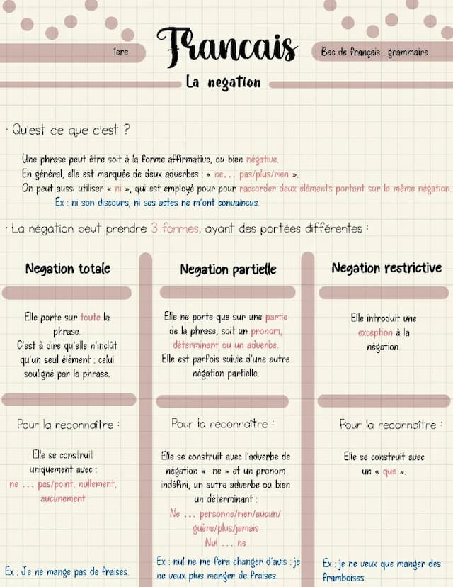 Know La négation : bac français  thumbnail
