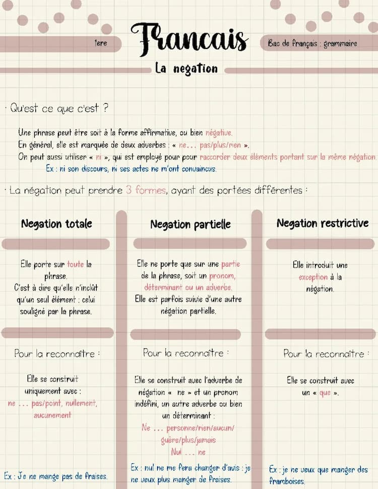 Know La négation : bac français  thumbnail