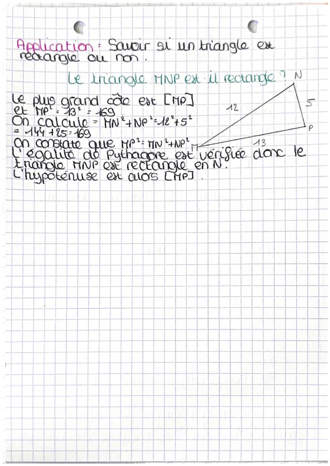 30
imaths
Chapitre O: Thecreme de Pythagore 1/1
I. Thécrème de Pythagore
Propriété
Si un triangle est rectangle, alors le
carme de la Tongue