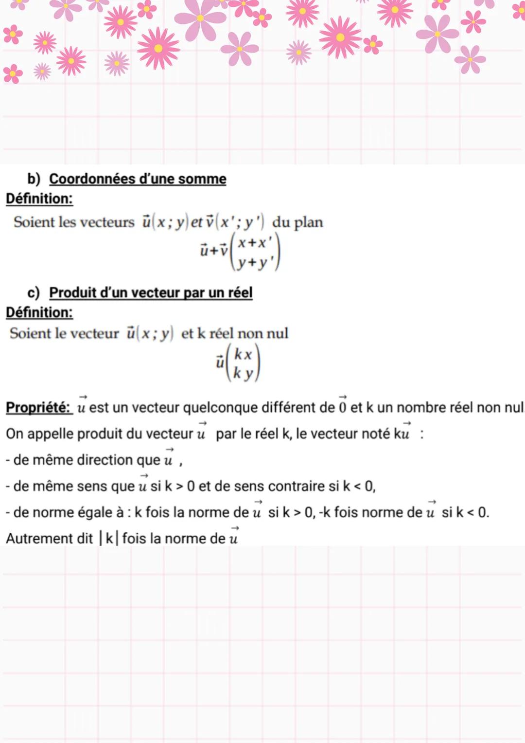 Ma fichecteurs part 2

Somme des Vecteurs

Ex: translation du pt M / le vecteur $\overrightarrow{u} + \overrightarrow{v} = \overrightarrow{w