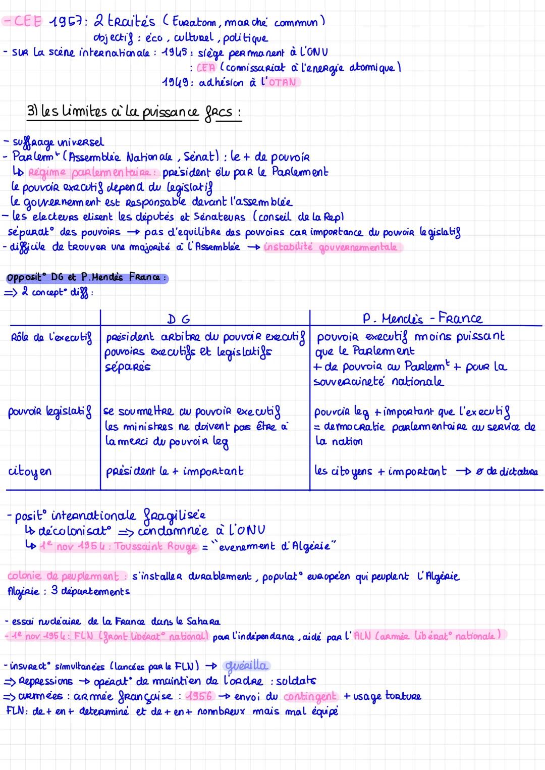 -CEE 1957: 2 traités (Euratom, marché commun)
objectif: eco, culturel, politique
- Sur la scene internationale: 1945: siège permanent à L'ON
