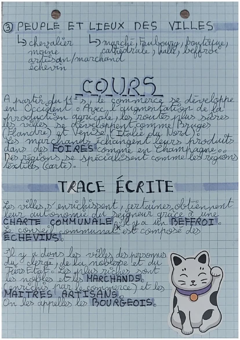 HISTORY
ⒸUOCABULAIRE ex 3p 111
BEFFROI: Une tour de guet qui contient la ge
cloche
re
la ville
0
donne des droits aux habritants d'une ville
