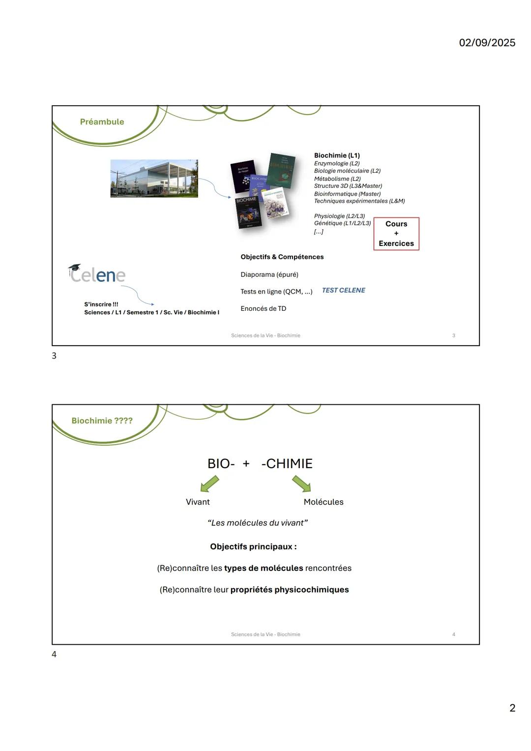 1
2
HO
OHOH
UFR
ences
icoa
Organisation du
module
HN
Sciences de la Vie 1
Biochimie I
Les molécules du vivant
NH2
Sciences de la Vie-Biochim