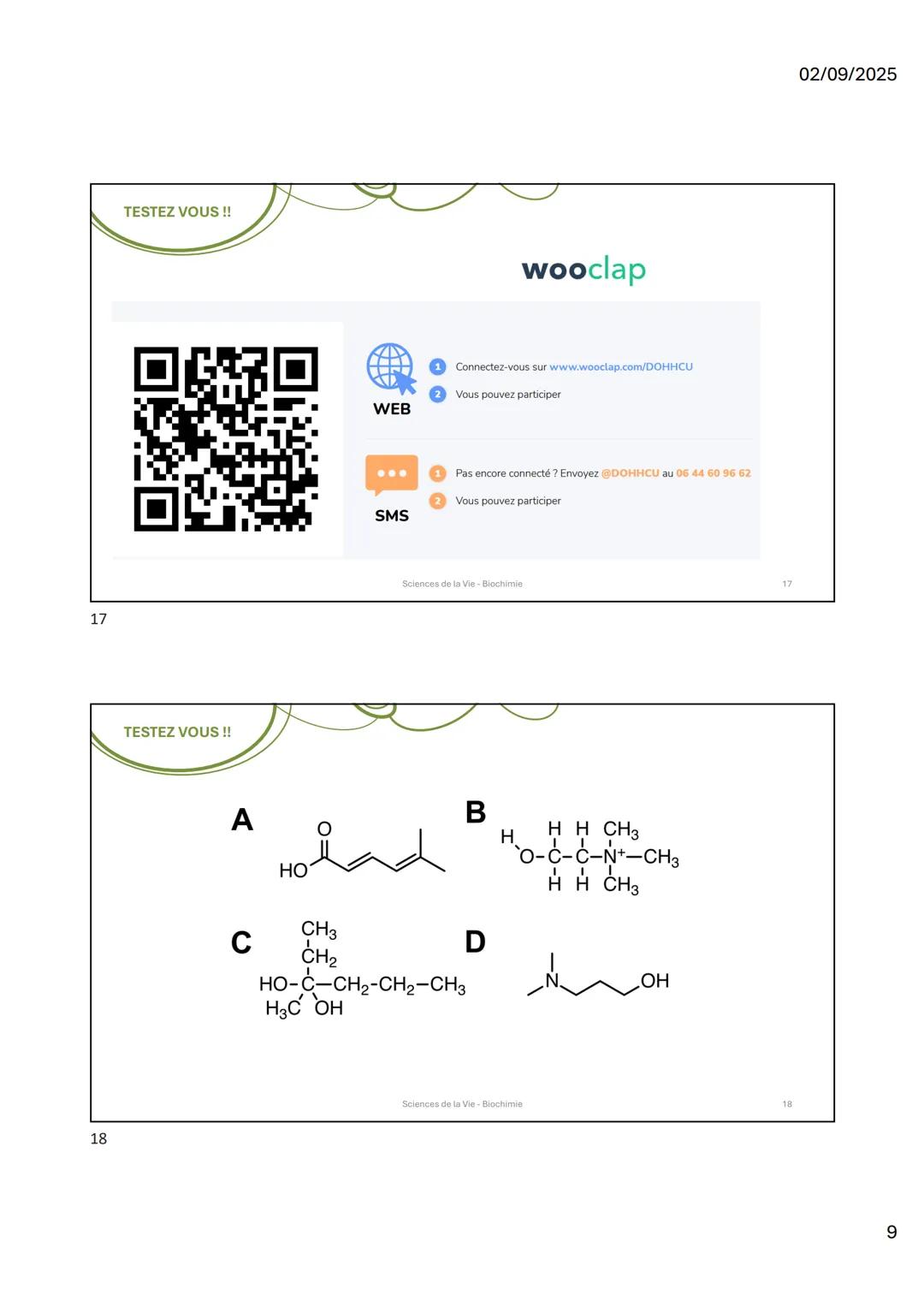 1
2
HO
OHOH
UFR
ences
icoa
Organisation du
module
HN
Sciences de la Vie 1
Biochimie I
Les molécules du vivant
NH2
Sciences de la Vie-Biochim