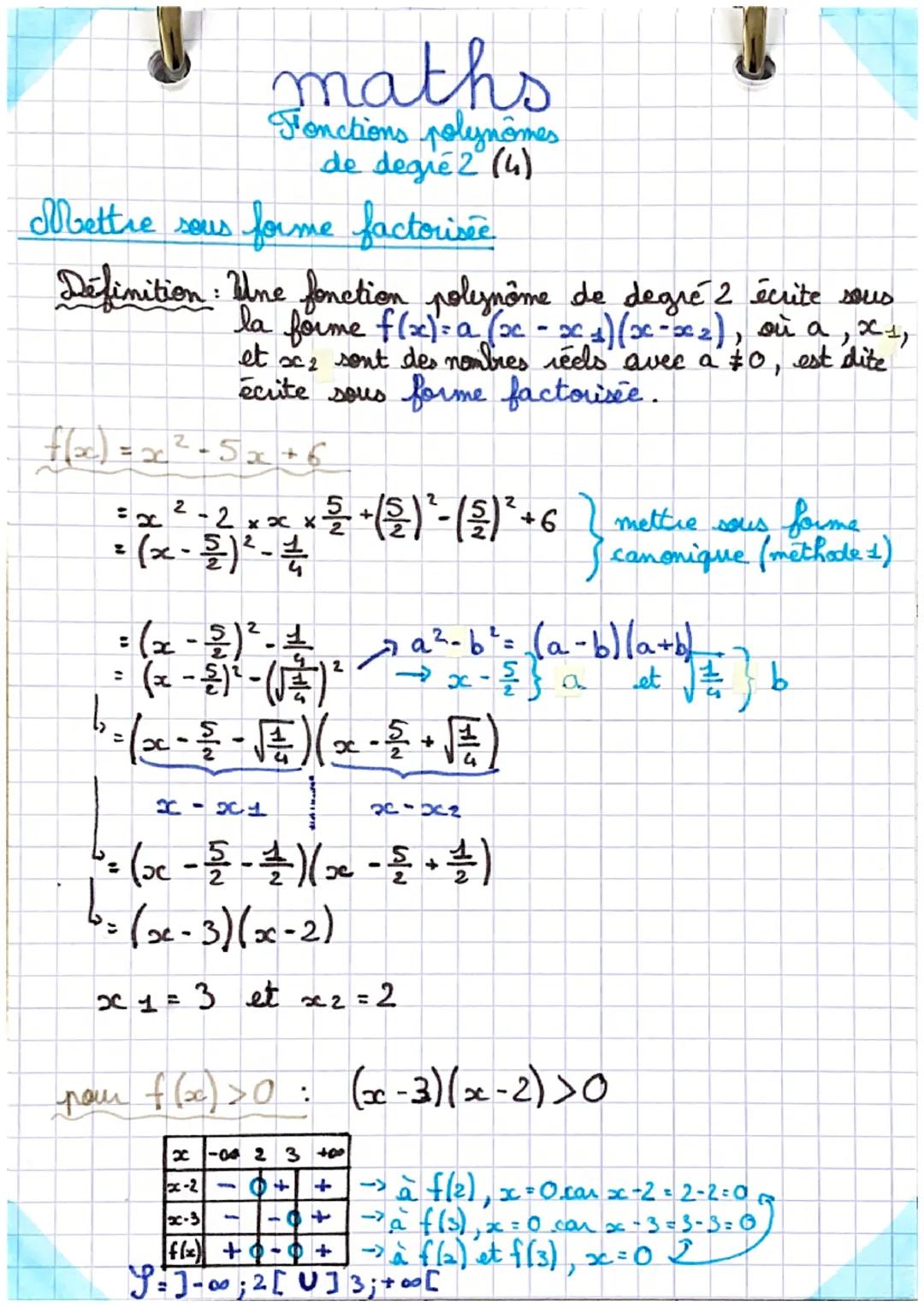 Definition: Une fonction polynôme de degré 2 écrite sous la
forme f(x) = a (x²-x)² + ß, où a, α et ß sont.
des nombres réels avec a ‡0, est 