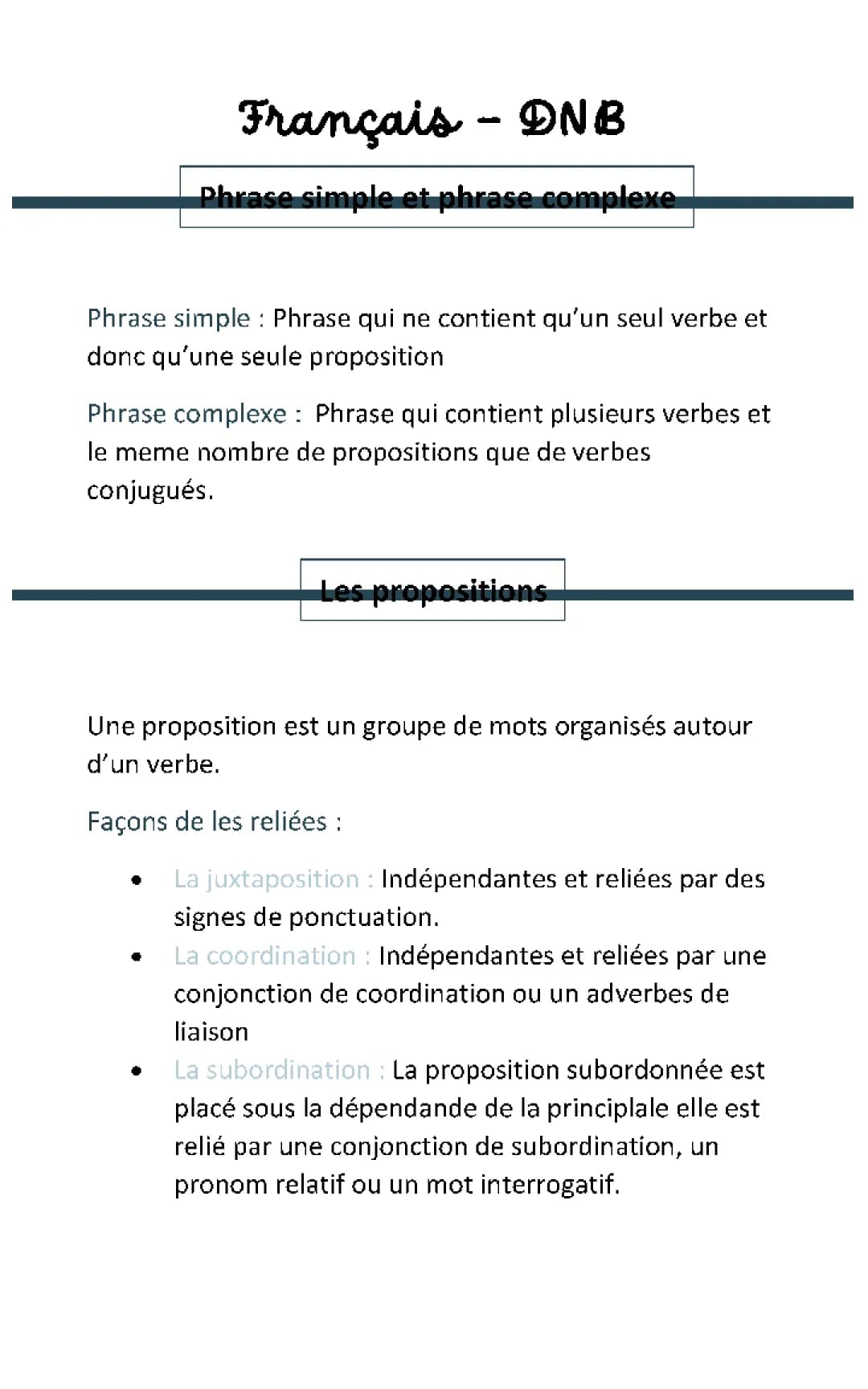 Phrase simple et complexes