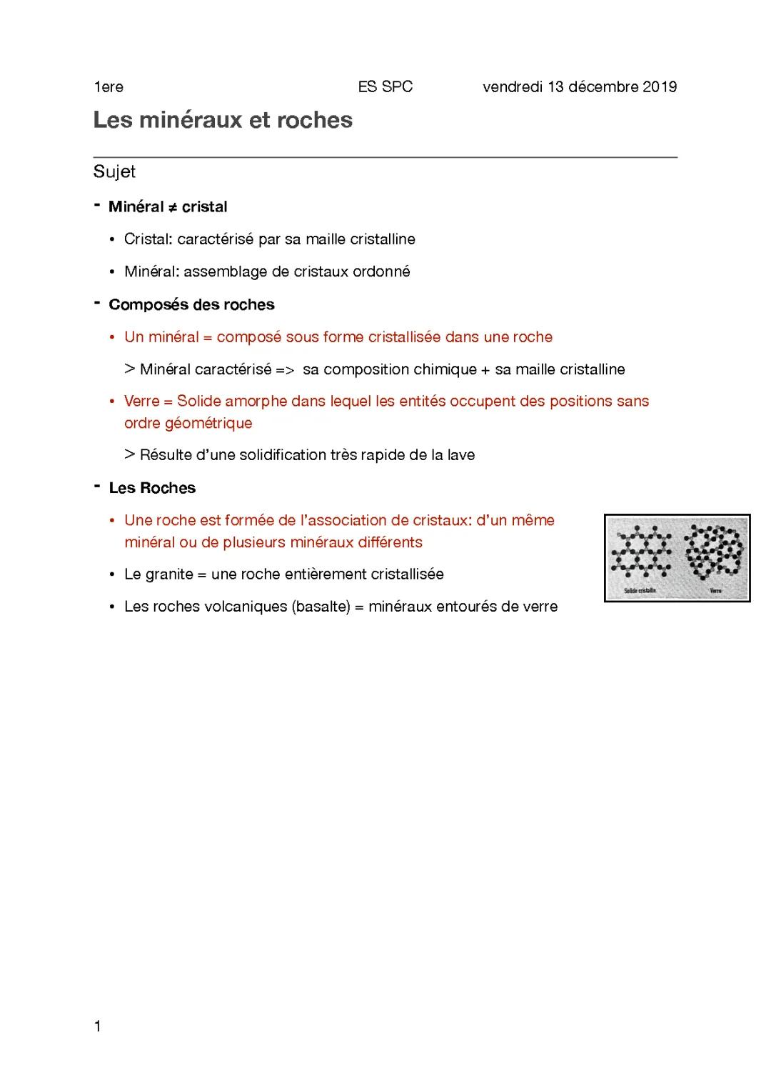 Comprendre les Minéraux et Roches - Deuxième Cours