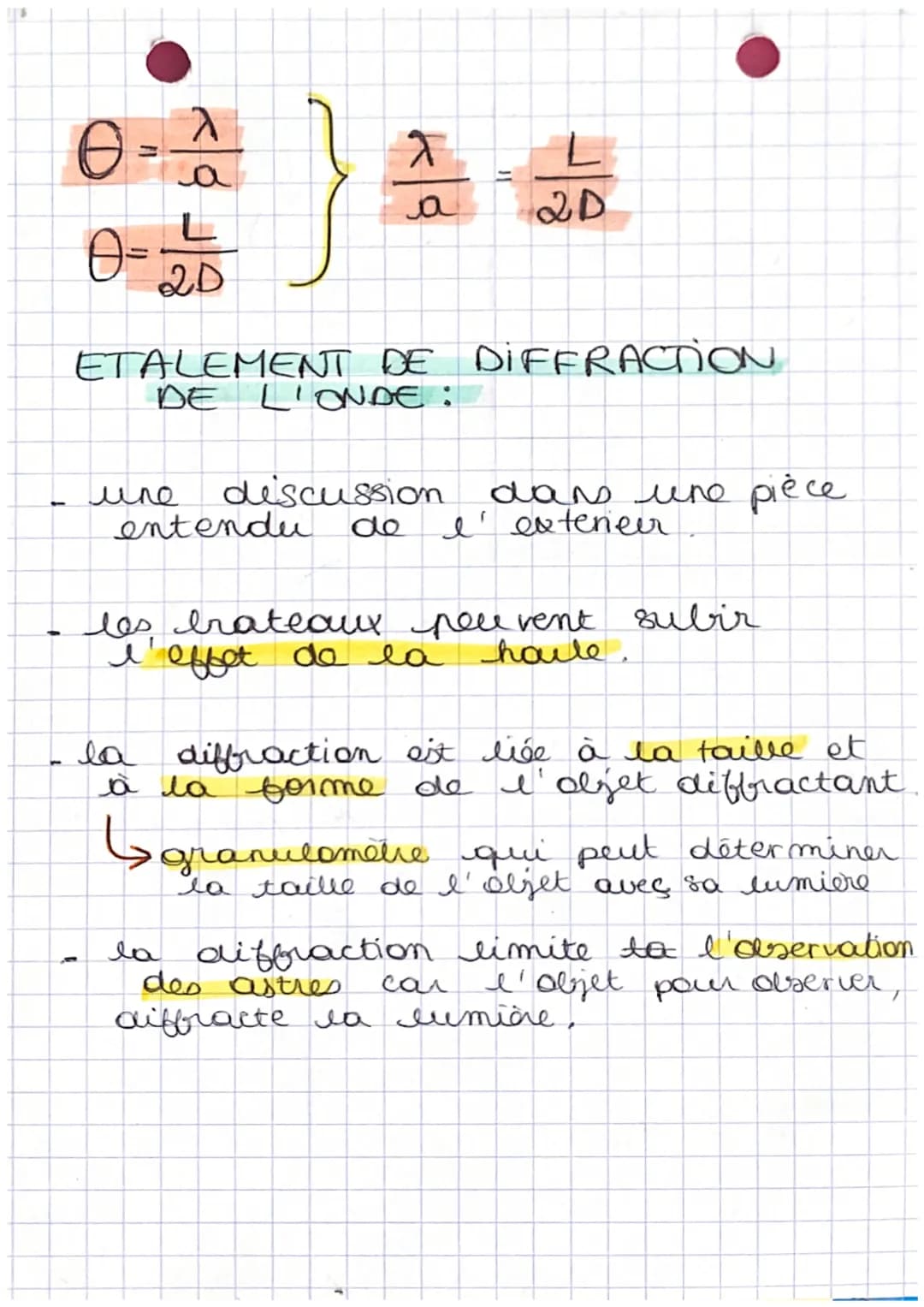 
<h2 id="diffractionetinterfrenceterminale">Diffraction et interférence terminale</h2>
<p>L'onde diaphragmée est diffusée par une fente de l