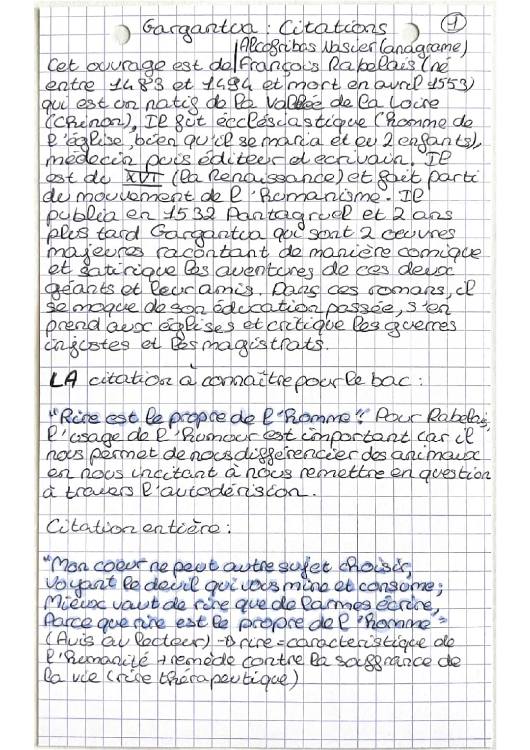 Citations tirées de Gargantua de Rabelais