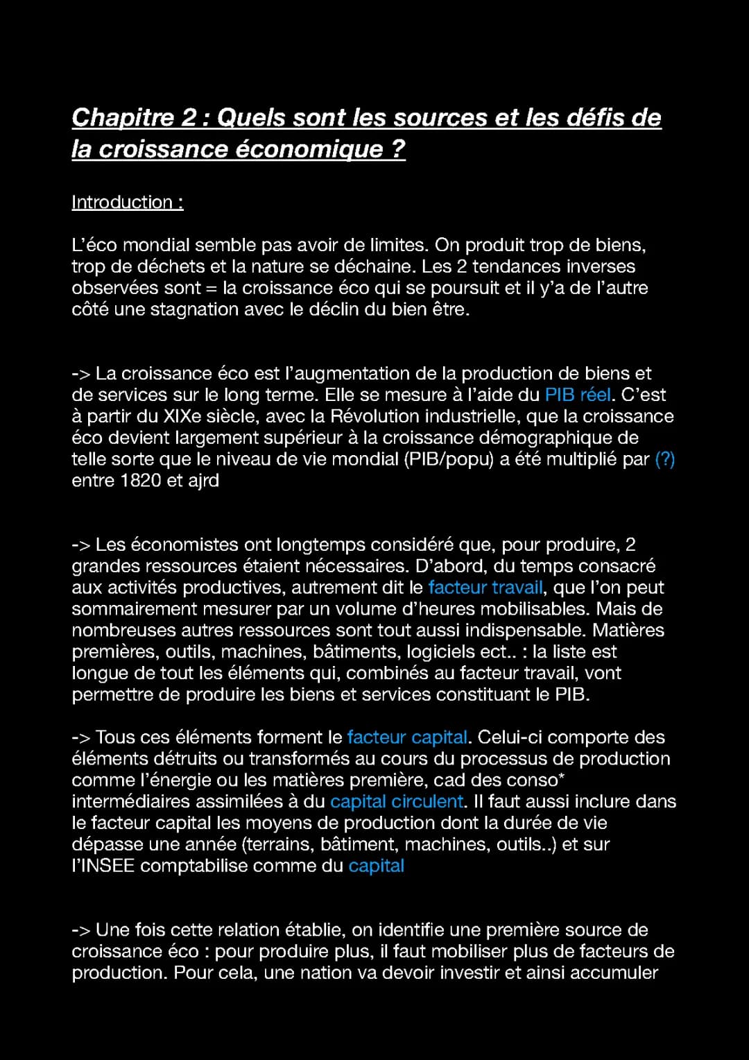 Ses : Sources et défis de la croissance économique