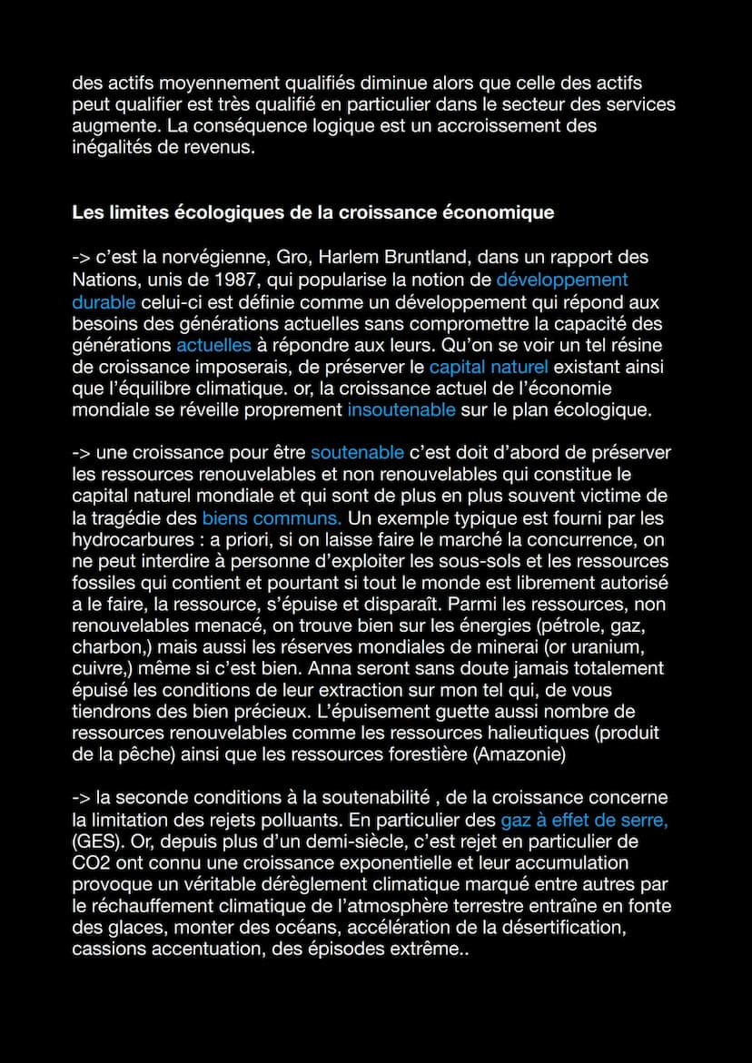 Chapitre 2 : Quels sont les sources et les défis de
la croissance économique ?
Introduction :
L'éco mondial semble pas avoir de limites. On 