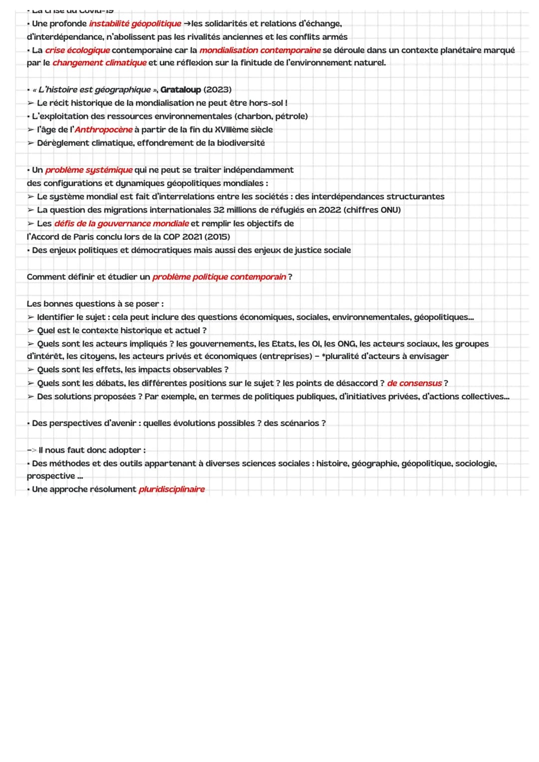 Post-Bac
1
Grands problèmes politiques contemporains
dans un contexte mondialisé - Introduction
générale
Introduction
⚫ Définir et délimiter