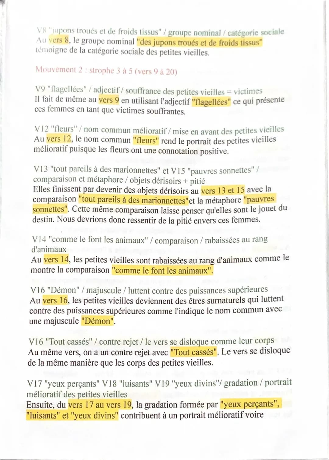 Les Petites Vieilles Analyse Linaire PDF, Baudelaire - Partie 2