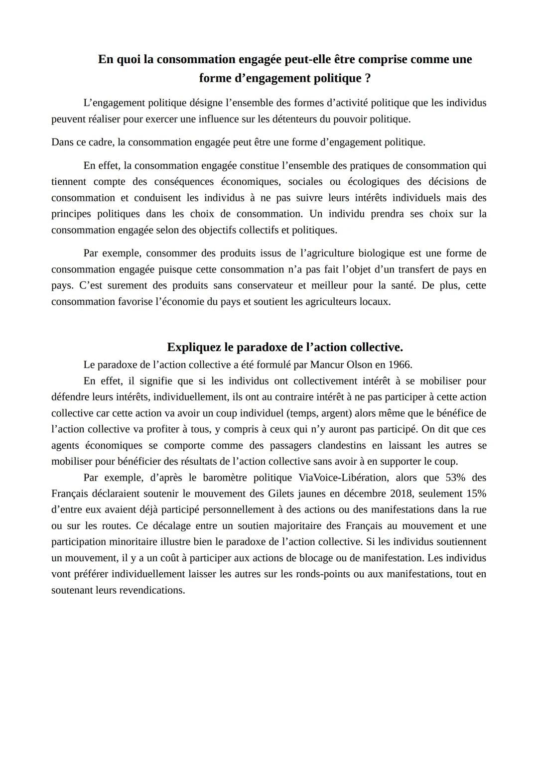 # A l'aide de deux exemples, vous montrerez que l'engagement politique
prend des formes variées.

L'engagement politique désigne l'ensemble 